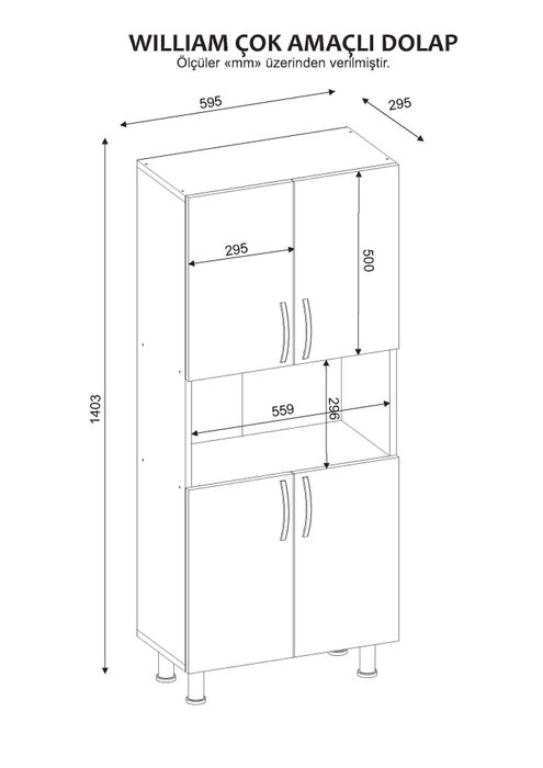 Hanah Home William - White Mueble de Baño Blanco 59.5 cm Ancho x 140.3 cm Alto x 29.5 cm Profundo Fabricado en Tablero de Partículas Recubierto de Melamina